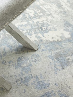 Rue Modern Silver/Blue Area Rug - Elegance Collection