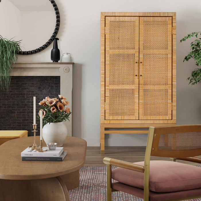 Arimo Natural Woven Rattan Cabinet