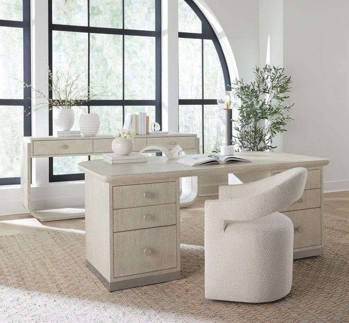 Reyeh Light Wood & Pewter Modern Console Table
