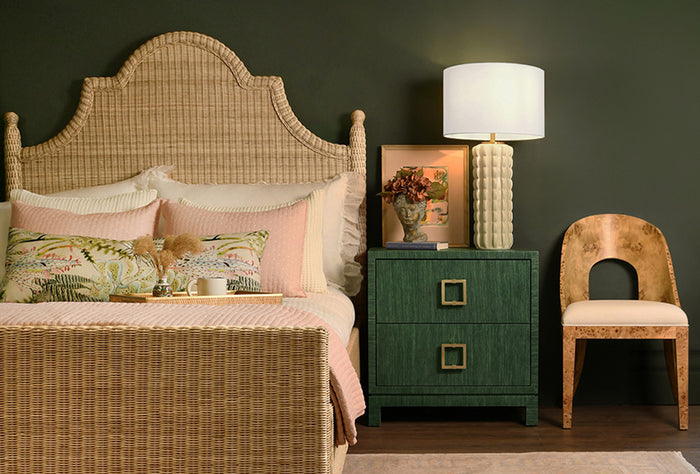 Florencia Burl Wood & White Linen Chair
