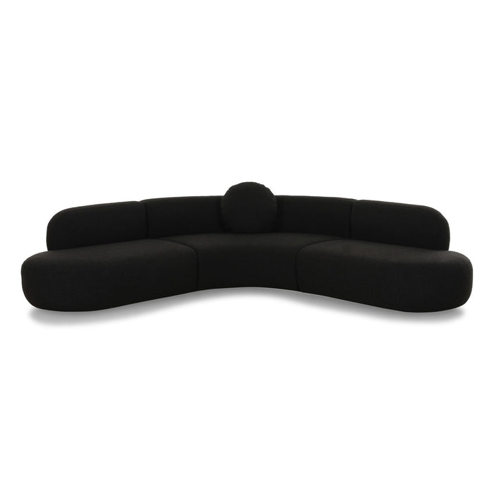 Sofie 100" Black Performance Boucle Sectional Sofa - Luxury Living Collection