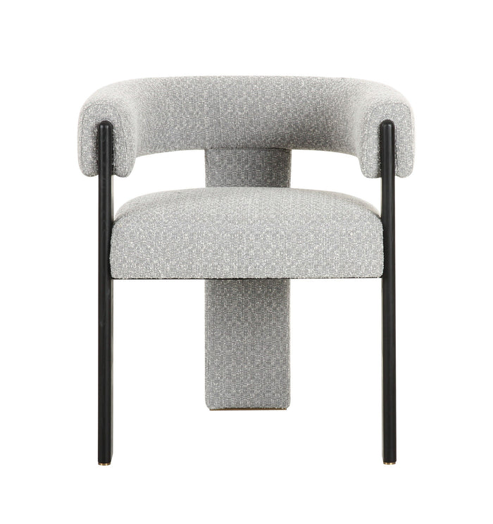 Braxton Modern Light Grey Fabric + Black Dining Chair