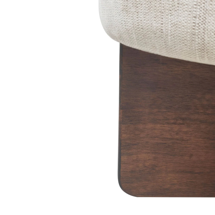 Almyra Oatmeal Sand & Walnut Ottoman