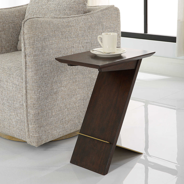 Bailey Brass & Wood End Table