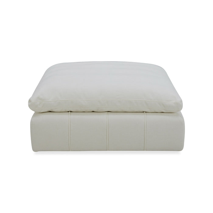 Terra Modern Off White Fabric Ottoman
