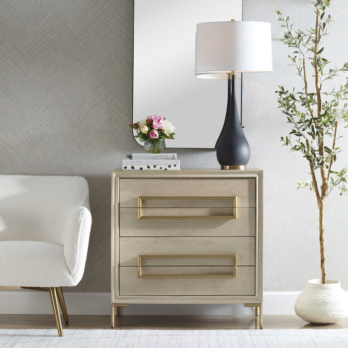 Ares Oak and Gold Cabinet