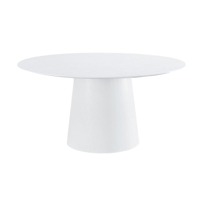 Miah White 62" Round Dining Table Dining Table - Luxury Living Collection