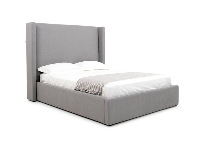 Casy Modern Grey Fabric Bed
