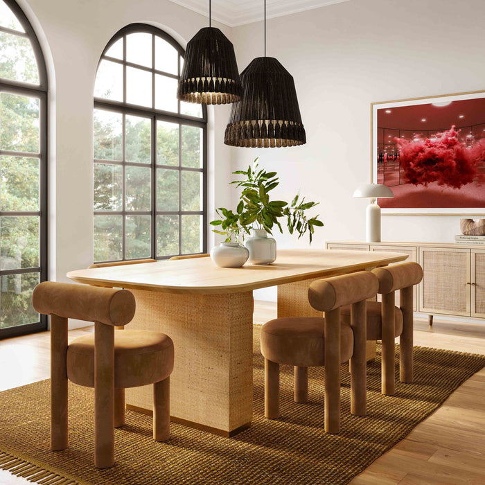 Cameila Cognac Velvet Dining Chair - Luxury Living Collection