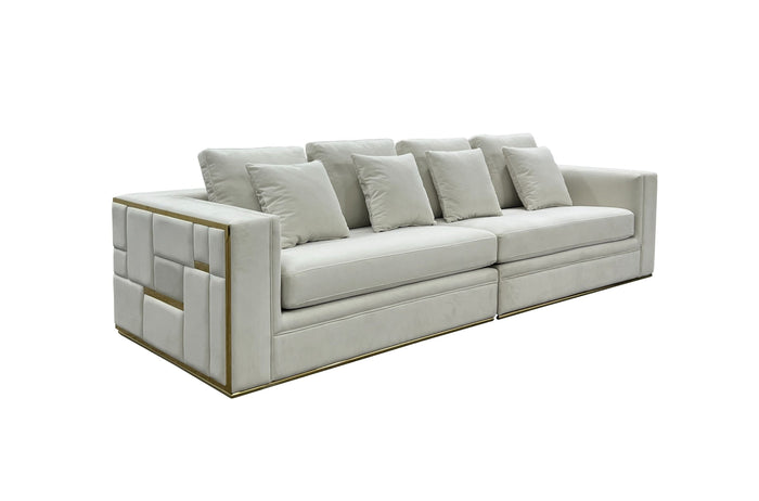 Harmonia Glam Light Grey Velvet Sofa
