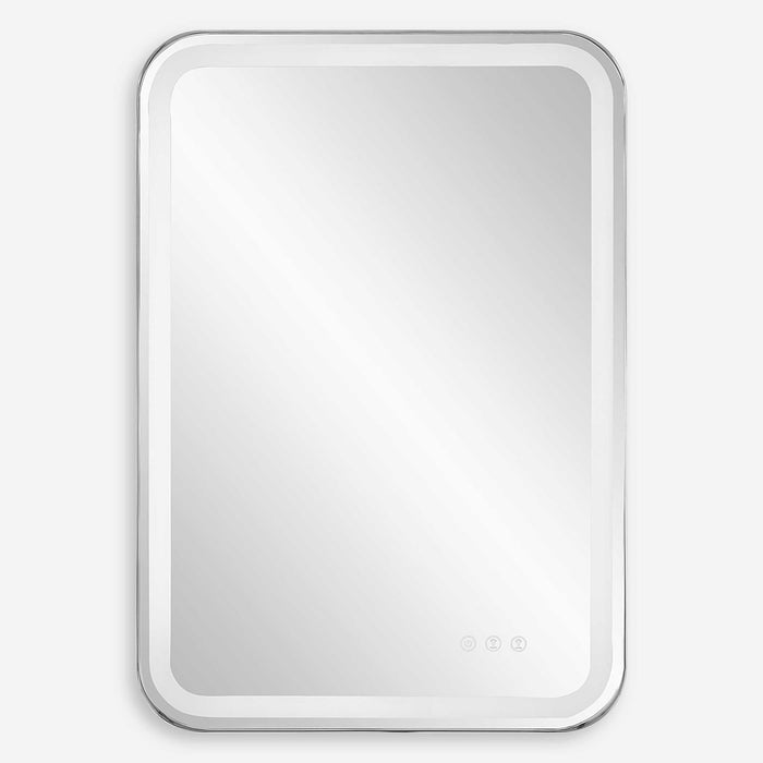 Miraze 32" Silver Lighted Vanity Rectangular Mirror