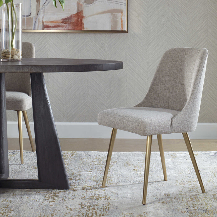 Wellington Taupe & Brushed Gold Dining Chair