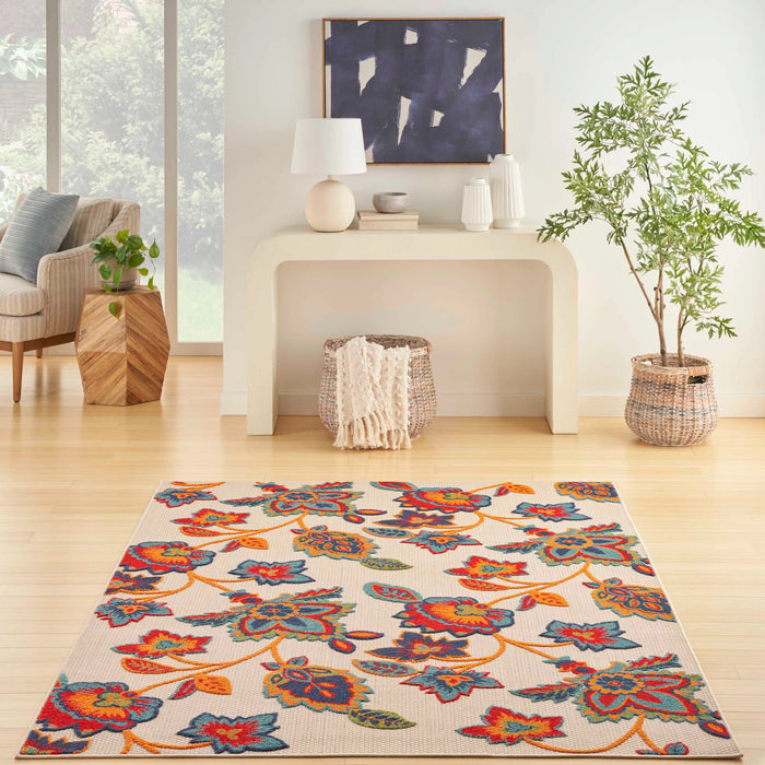 Annitra Indoor/Outdoor Multicolored Floral Area Rug - Elegance Collection