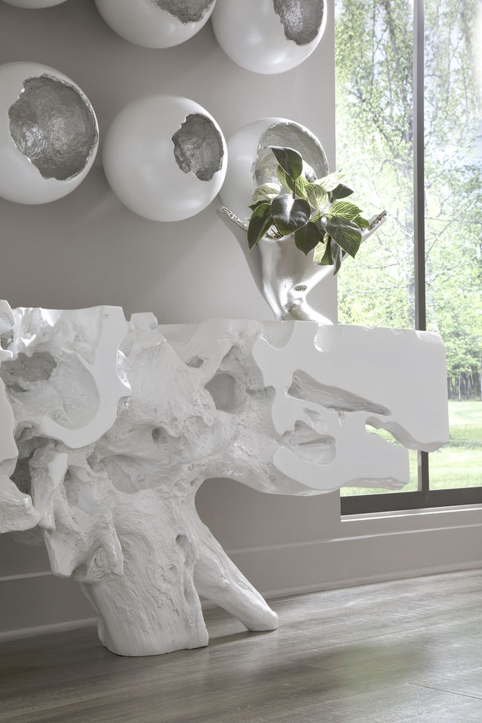 Wyn 80" Large White  Gel Console Table