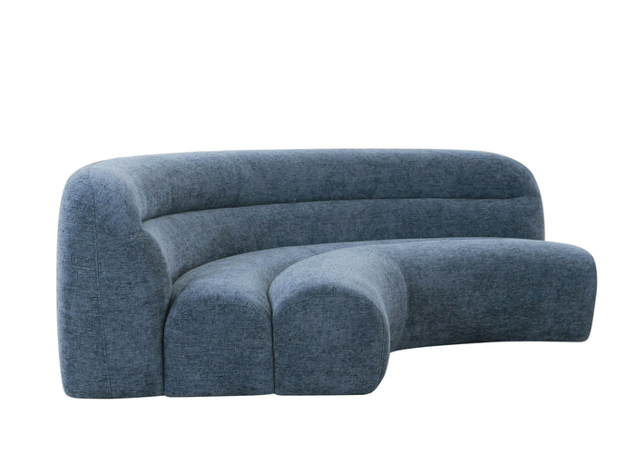 Kayleeh Modern Blue Fabric Modular Corner Sectional Seat