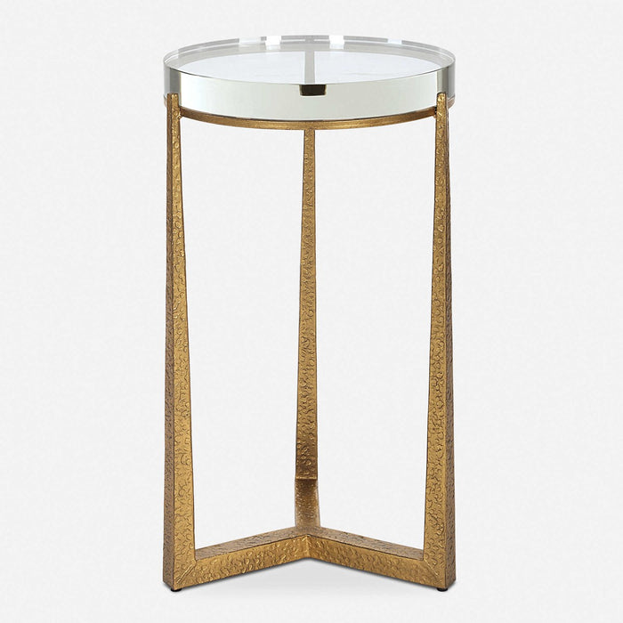 Dasie Crystal Round Gold Accent Table
