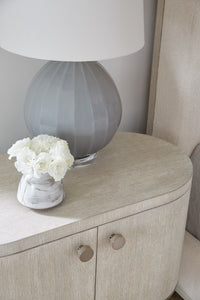 Reyeh Light Wood Modern Oval Nightstand