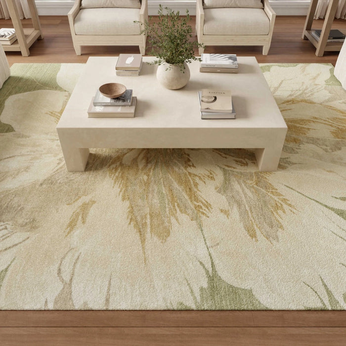 Meridith Green/Ivory Abstract Area Rug