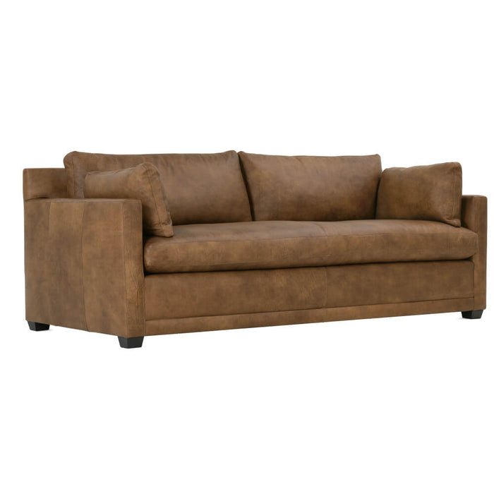 Decker 88" Cocoa Leather Down Sofa