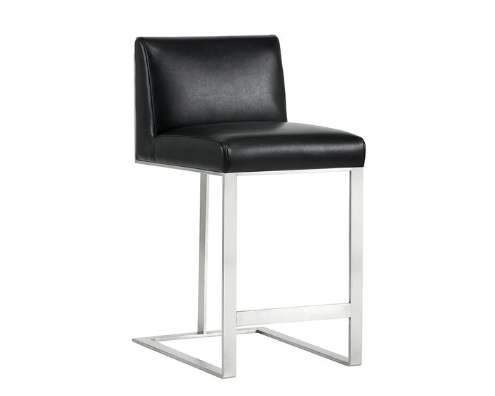Dean Black & Stainless Steel Counter Stool
