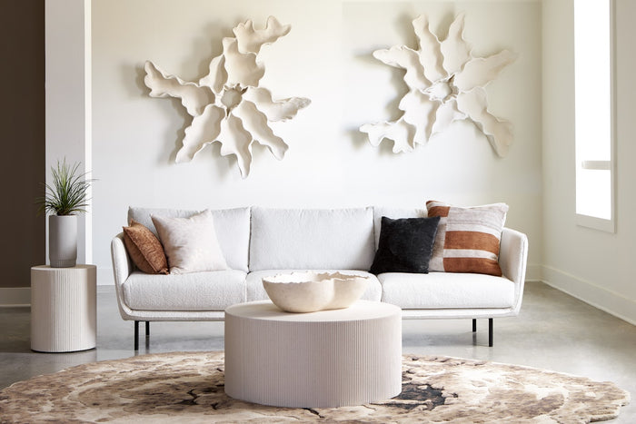 White Cast Carved Root Wall Art