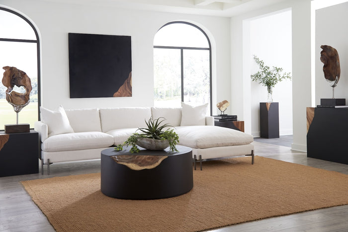 Torie Natural Iron Corner Pedestal Table