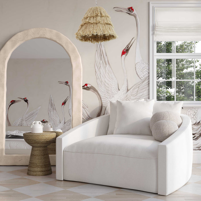 Nihan White Cream Linen Daybed