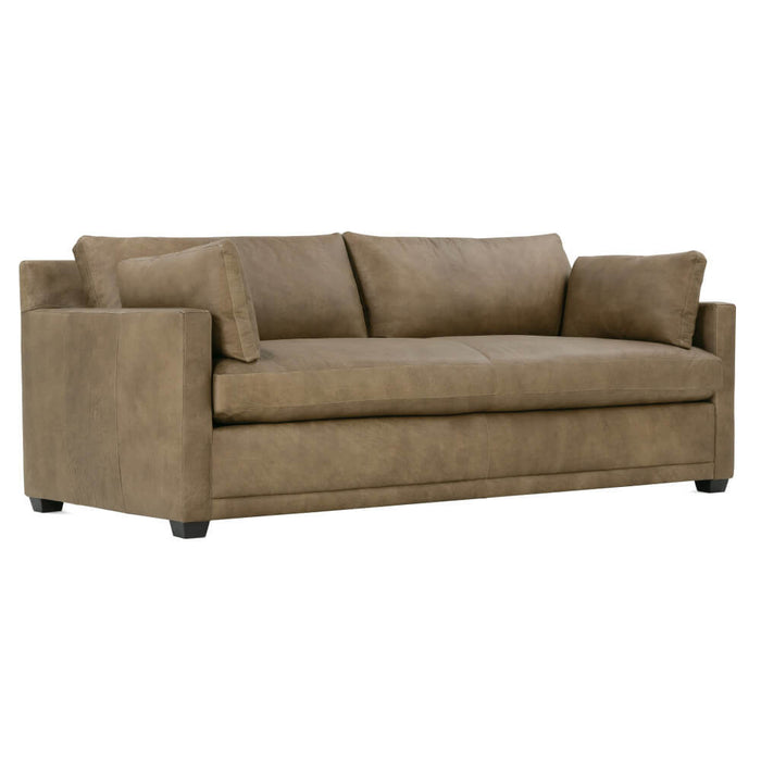 Decker 88" Mushroom Leather Down Sofa