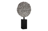 Cosmic Medium Silver Leaf Cast Root Disk With Stand