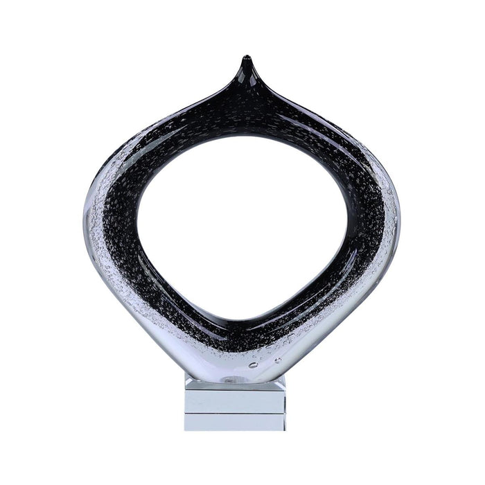 Circles Black Crystal & Glass Sculpture (2 Sizes Available)