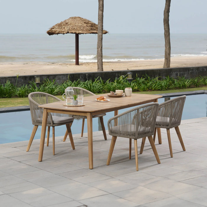 Ellie 85" Outdoor Acacia Dining Table