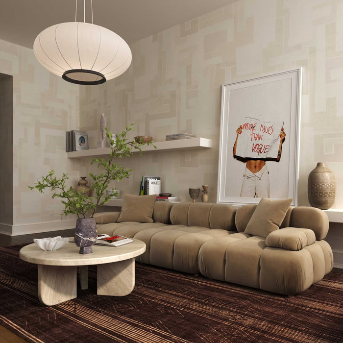 Vogue Cafe Au Lait Performance Velvet Modular Loveseat