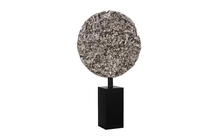 Cosmic Medium Antique Silver Cast Root Disk With Stand