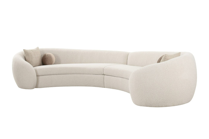 Arona Modern Off-White Curved Sectional Sofa