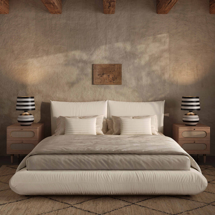 Stephen Cream 100% Upcycled Linen Queen Bed