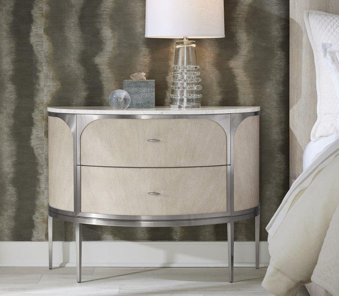 Reyeh Light Wood Modern 2 Drawer Nightstand