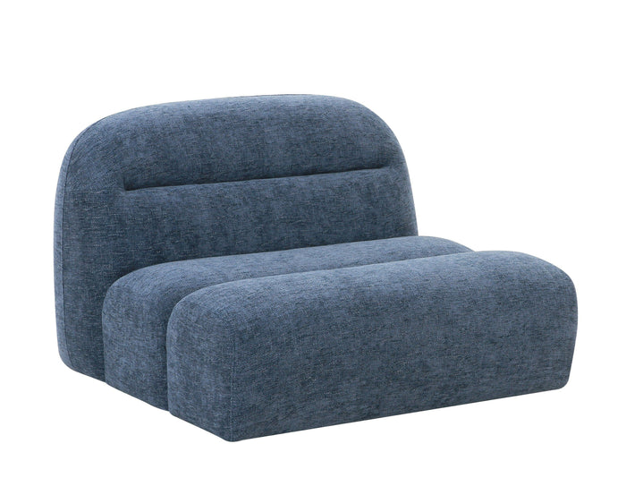 Kayleeh Modern Blue Fabric Modular Armless Sectional Seat