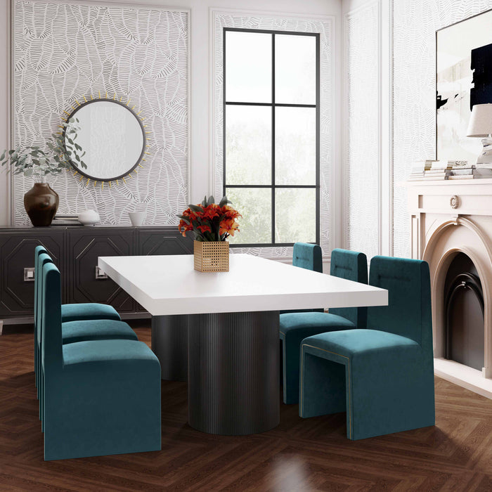 Jackson 94.5" White Lacquer Dining Table - Luxury Living Collection