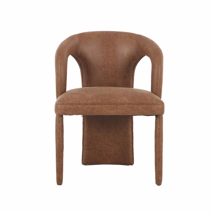 Omi Cognac Faux Leather Dining Chair