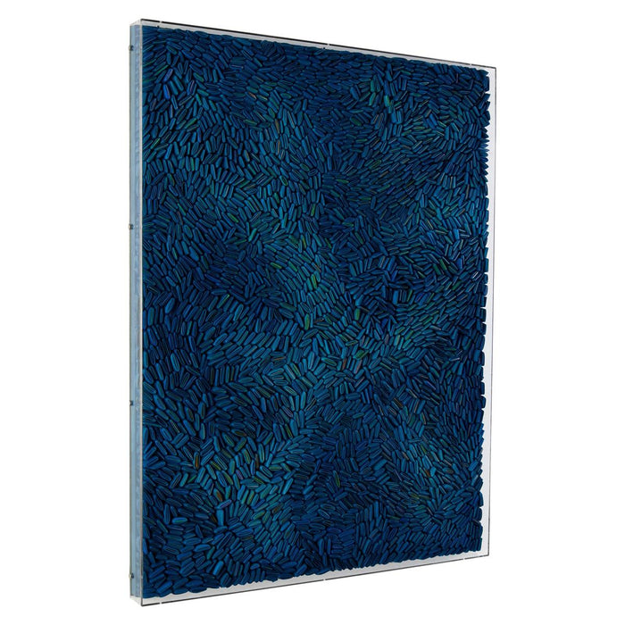 Blue Swirlng Tide Wall Art, Acrylic Frame