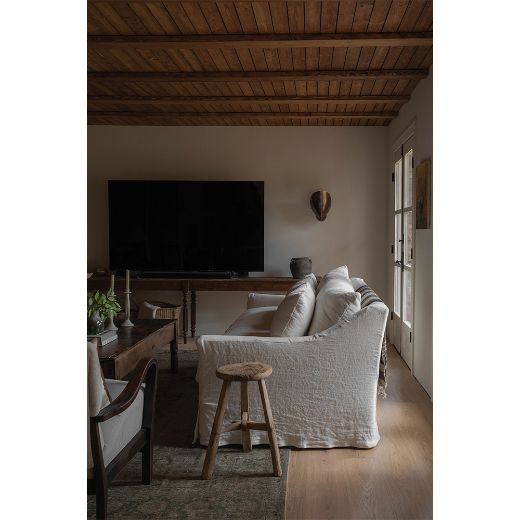 Austyn 85" White Slipcovered Cloud Sofa