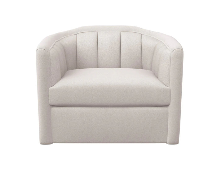 Birrit Greige Performance Fabric Swivel Armchair