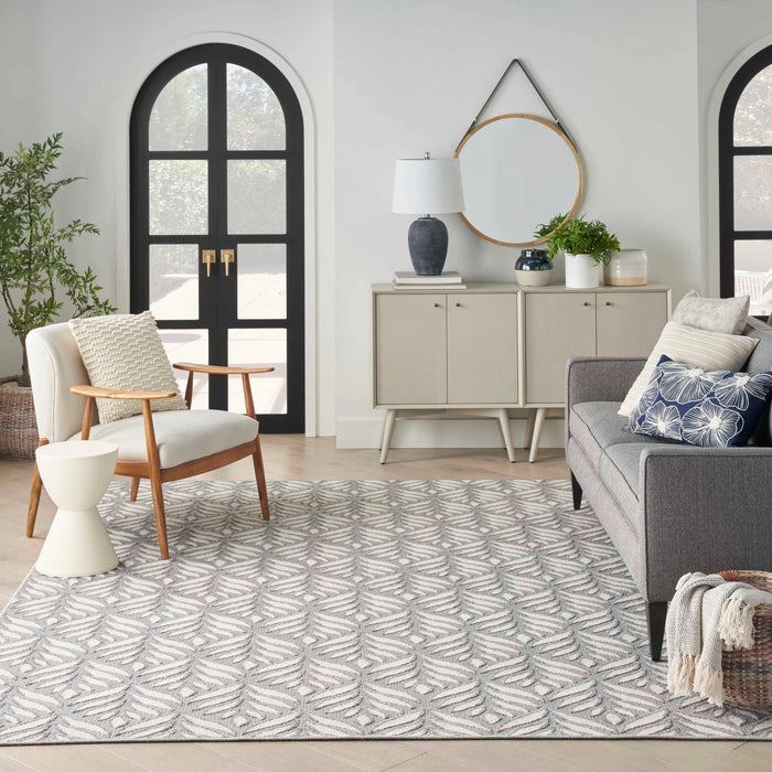 Annitra Indoor/Outdoor Grey Patterned Area Rug - Elegance Collection