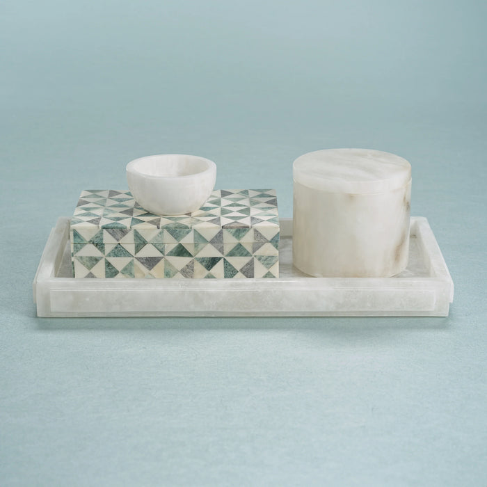 Côte d'Azur Alabaster Vanity Tray 14 in - Set of 2