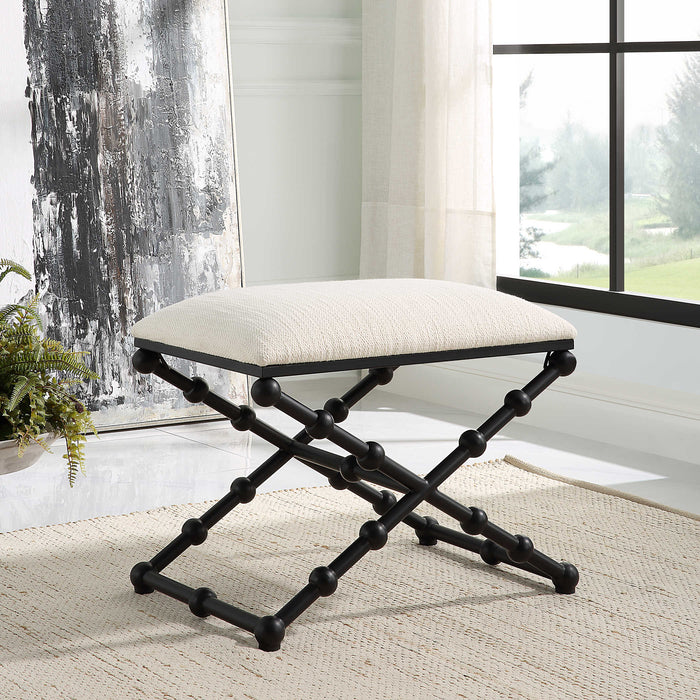 White & Black Iron Bench