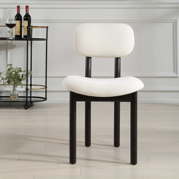 Vertu Textured Ivory & Black Dining Chairs (Set of 2)