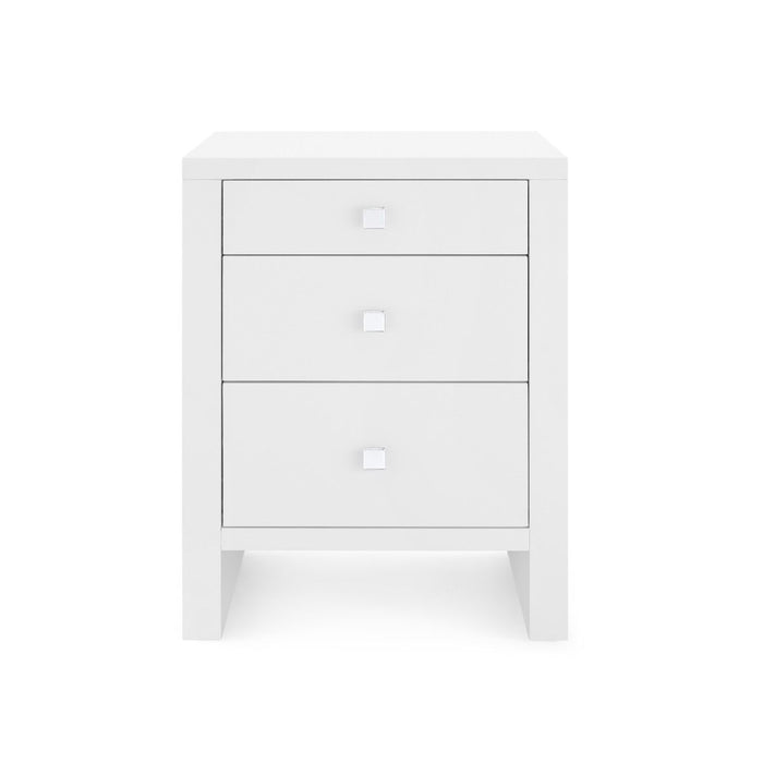 Kynlee 3 Drawer Chiffon White End Table/Nightstand