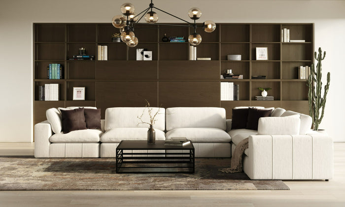 Terra Modern Off White Fabric Modular Corner Seat