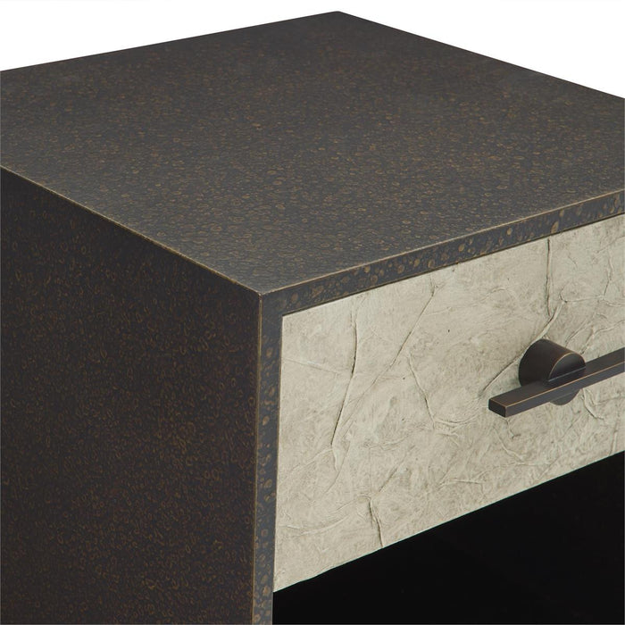 Paloma Two-Drawer Small Branzed Nightstand