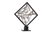 Wyn Revolving Silver Leaf Cast Root Sculpture